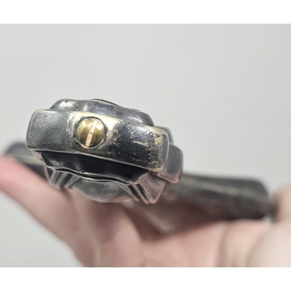 Antique Art Nouveau Silver Plated 10" Hand Vanity Mirror Victorian Design 1905 - Picture 10 of 12